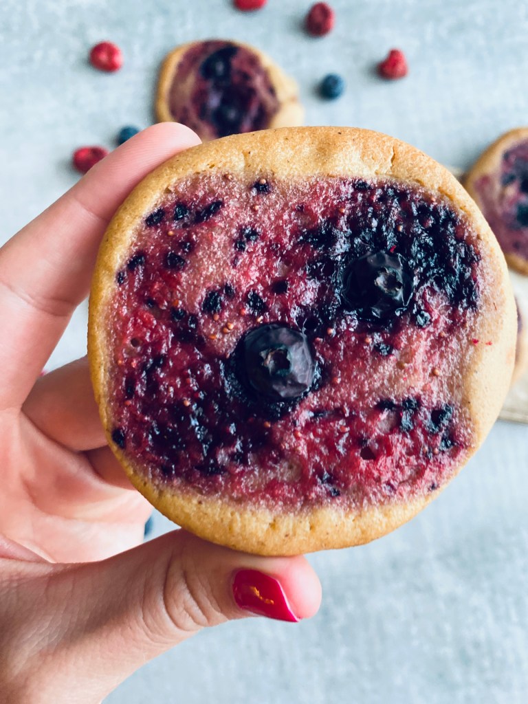 Healthy Berry Buns with Fresh Strawberries and Blueberries
