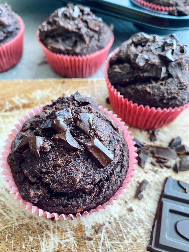 Healthy Chocolate Banana Muffins