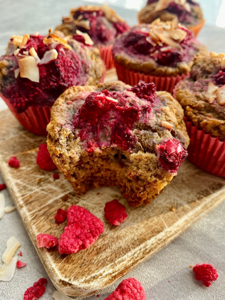 Vegan Raspberry Banana Muffins
