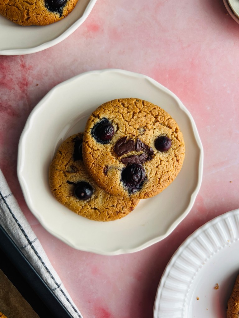 Gluten-Free Tahini Chocolate Cookies With Blueberries